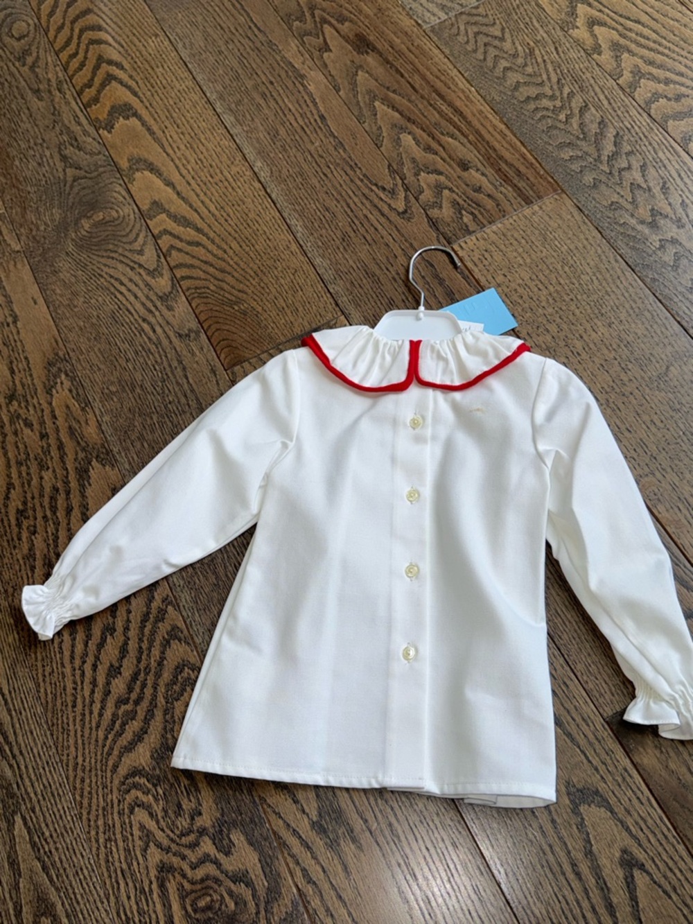 NWT Foque Spanish Heritage White Blouse with Red Ruffle Collar - 24M - Picture 6 of 7